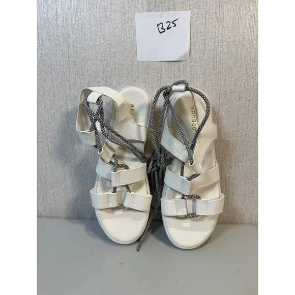 Bamboo Open Toe Lace Up Cutout Sneaker Sandal 20085 nwob size 8.5 - Picture 2 of 9